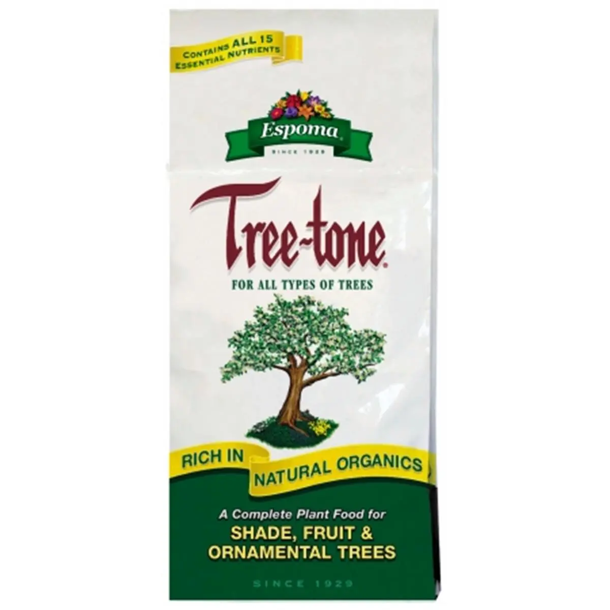 Espoma Tree-Tone Organic All-Purpose Solid Bacteria Solution Pellets Fertilizer & Plant Food, 4 Lbs Slow-Release Bagged Garden Tree Plant Food, 6-3-2 NPK Ratio, 15 Essential Nutrients, No Sludge, Soil Activators