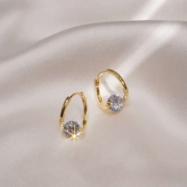 Geometric Earrings S925 Sterling Silver – Cubic Zirconia Stud Earrings for Women, Minimalist High-End Sparkling Jewelry, Unique Stackable Dangle Earrings Gift for Her