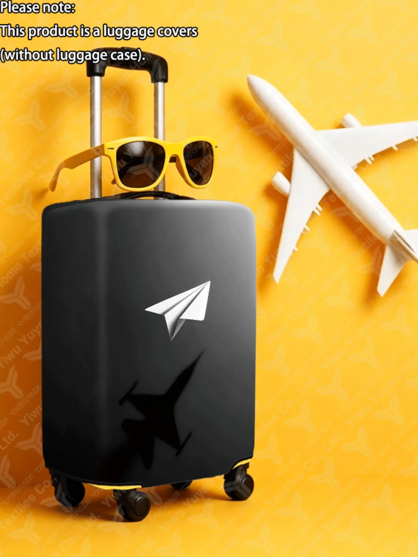 Paper Plane Print Suitcase Cover, Durable Thick Fabric, Fits 20-28 Inch Luggage, Traveling Essentials, Travel Accessories, All Seasons, Casual Style, Protective Cover