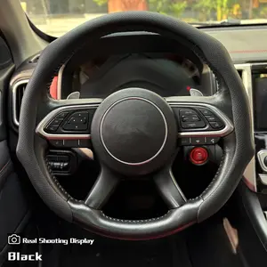 2026 New high end Napa Nappa Leather Car Steering Wheel Cover 15 Inch, 4-Season Universal Fit, Enhanced Grip, Elevated Style, Non-Bulky & Modern Design, Anti-Slip, Sweat-Absorbent, Comfortable & Premium Quality