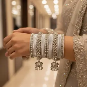 Silver Stone Ghungroo Bangle Designer Bangle Sets