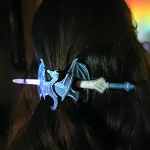Dragon Spirit Hair Pin 3D Printed with PLA Lightweight Comfortable