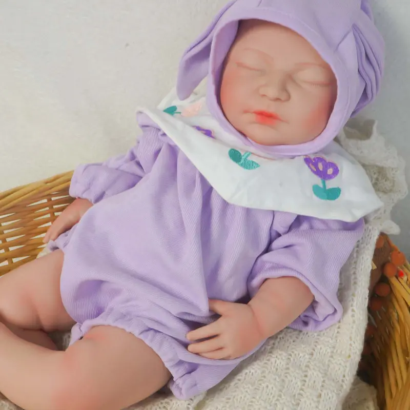FunCuddle NO.13 Reborn Newborn Baby Doll -Girl- 20.27-in Wash-safe Silicone Soft Doll, True Infant Weight, Washable, Bottles Compatible, for 4-6 Years Girls' Birthdays & Child Development