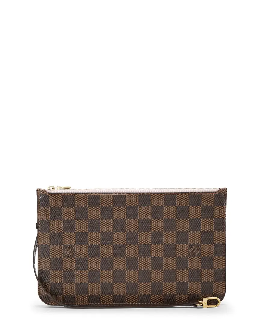Louis Vuitton Pink Damier Ebene Coated Canvas Neverfull Pouch MM (Authentic  Pre-Loved)