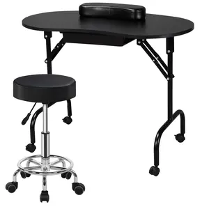 Costoffs Portable Foldable Manicure Table with Wrist Cushion and Carry Bag