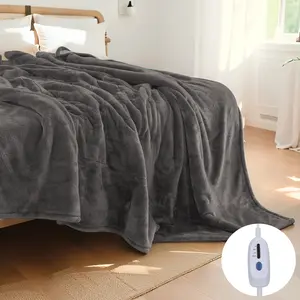 Electric Blanket Queen Size Warm & Cozy Flannel , 4 Heating Levels, 10-Hour Auto Shutoff, Machine Washable, Gift for Winter, Cozy Night, Home Use, Valentine's Day gift,Christmas gifts, Cozy Fabric Warm Heated Blanket for Home Office