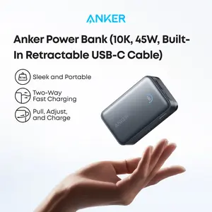 [Spotlight Live] Anker Nano Power Bank, 10,000mAh Portable Charger with 2.3 ft Anker InstaCord Retractable Cable, 45W Max Compact Battery Pack, Smart Display, For iPhone 16 Series, iPad, Galaxy, Pixel, and More summervibes