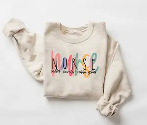 Nurse Coffee Scrubs Rubber Gloves Sweatshirt, RN Nurse Shirt, Nurse Week, Nursing Shirt, Nursing School Tee