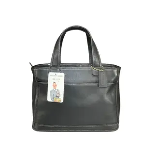Pre-owned coach Leather Tote Bags Bleeker Black Brass HW Classic Structured Satchel Purse #9303