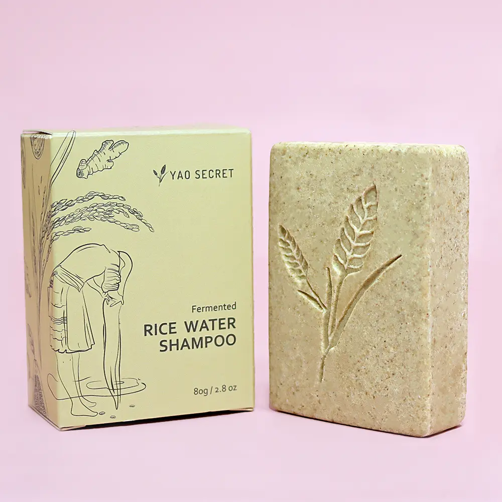 Fermented Rice Water Shampoo Bar, Sustainable Haircare Cleanser, Foaming Formula for All Hair Types