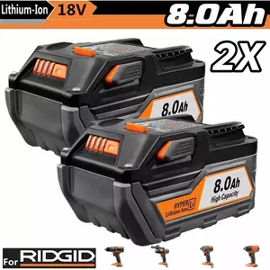 2025new 2 PACK For Ridgid R840087 8.0Ah Lithium Battery Rigid 18 Volt R840085 R840083 US