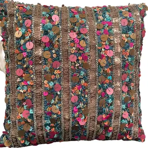 Pier 1 Sequin and turquoise 11.5” pillow