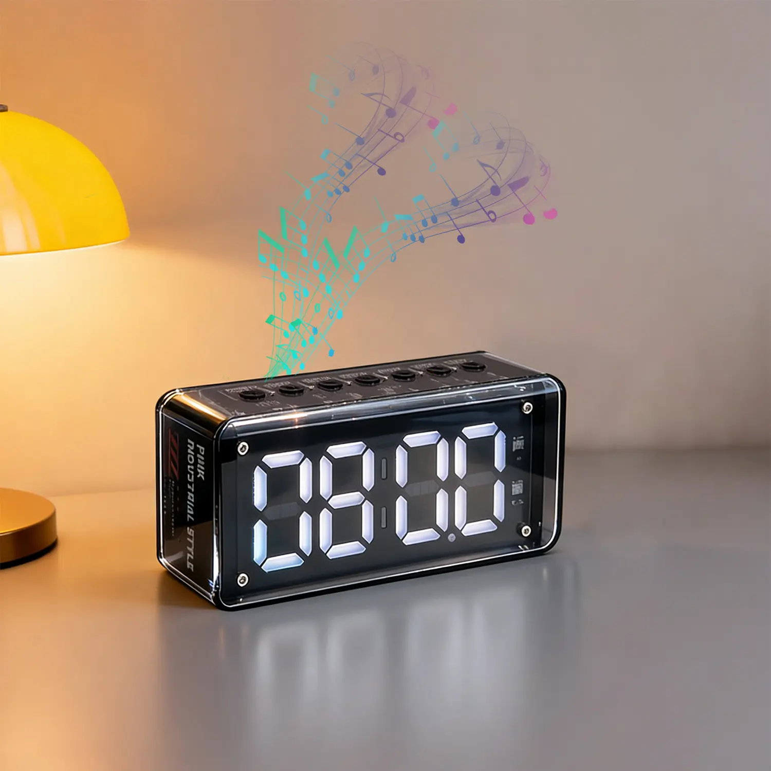Multifunctional Wireless Bluetooth Speaker Digital Clock, Dual Alarm Function Large Screen Time Display Desktop Audio Player, Portable Table Speaker For Bedroom Nightstand Study Room