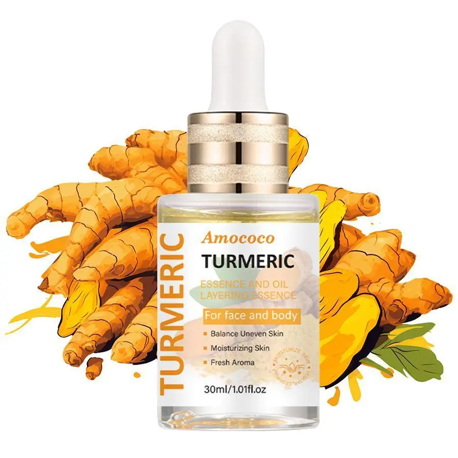 Turmeric Essence Oil 150g Double Effect Formula for Face & Body - Ginger Revitalizes & Nicotinamide Brightens Deep Hydration Night Muscle Savior - Moisture Radiant Skin Care Turmeric Skin Care Set beauty  care booster pure glow Moisturizing Serums