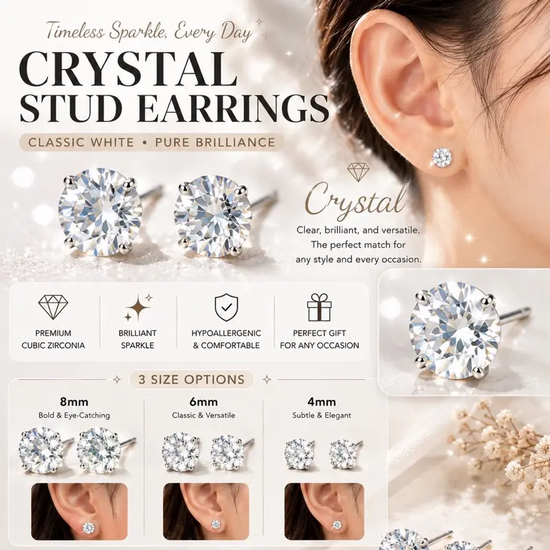 Crystal Stud Earrings