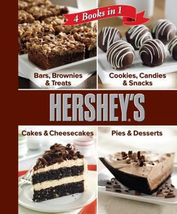 Used Soft Cover Hershey 4-in-1 Home Cooking Cookbook (4 Books: Bars,Brownies&Treats;Cookies,Candies&Snacks;Cakes&Cheesecakes;Pies&Desserts) by Publications International Ltd. - English,320pp,3.84 lbs,for Home Cooking Enthusiasts
