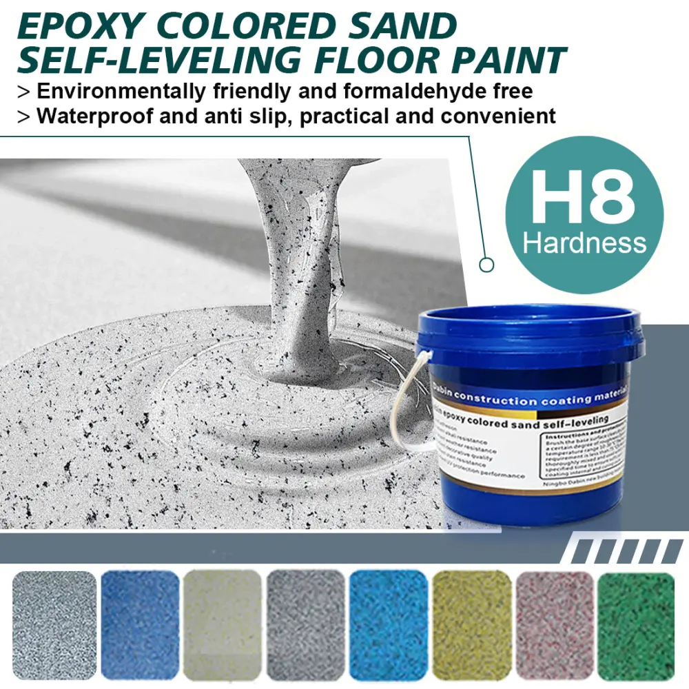 DIY Epoxy Floor Coating - Easy-to-Use, Self-Leveling, Anti-Slip, Translucent Concrete Flooring Paint with Sand for Home Garages, Home Decoration | Ideal for DIY Enthusiasts