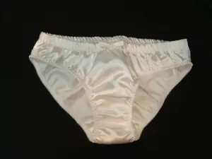 Double Satin Crotch from Back covering the front panel Adult Sissy cross dresser