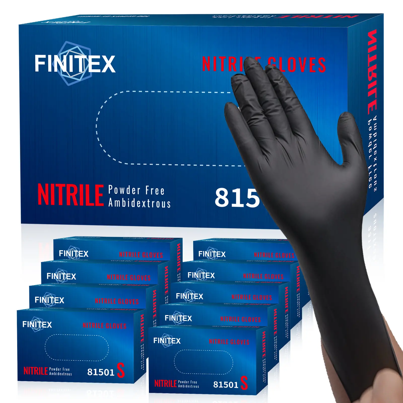FINITEX 5Mil Black Nitrile Gloves, Powder & Latex-Free,Waterproof,Food-safe,for Kitchen, Household,Gardening, Heavy Duty, Hair Dyeing, Beauty Salon, Tattoo, Home Decoration, Outdoor Gardening, Painting, Tool Cleaning, Moving Essentials, Halloween, Pumpkin