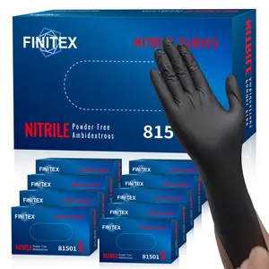 FINITEX 5Mil Black Nitrile Gloves, Powder&Latex-Free Waterproof for Kitchen Household Cook Gardening Heavy Duty Hair Dyeing Beauty Salon Tattoo Exam Food Home Decoration Outdoor Gardening Painting Tool Cleaning Gloves, Spring Valentine Holiday Love Gifts