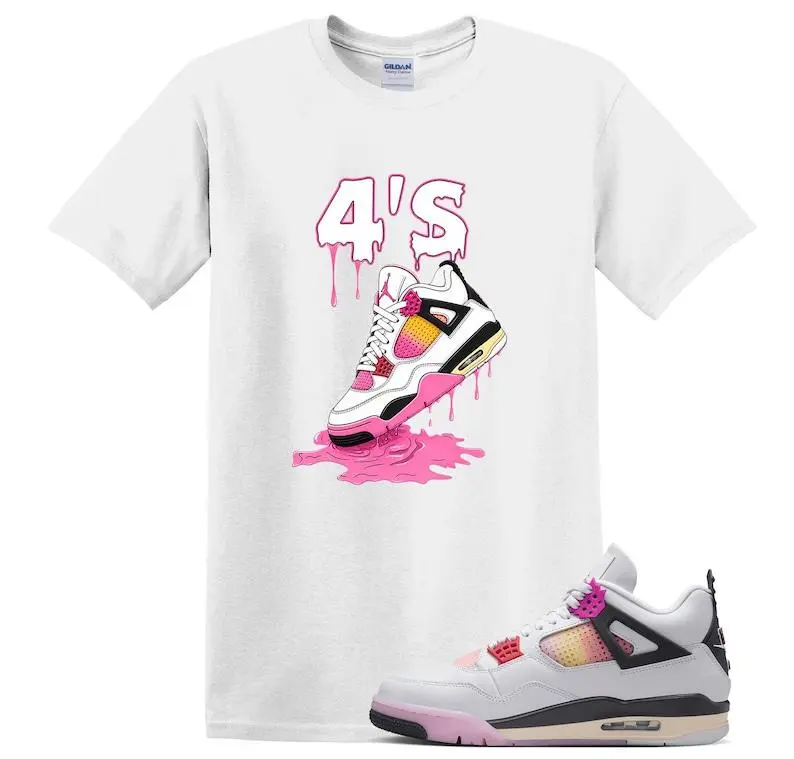 4s Comic Matching T Shirt, Dripping Shoe Graphic Shirt, 90s Hip Hop Tee, Gift For Women and Man, Unisex T-Shirt, Sneaker Head Gift