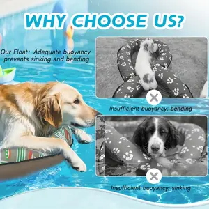 Large Pet Soft Dog Float Raft For Pool Inflatable Dog Swimming Float For Large Dogs Up To 65-180 Lb, Without Battery