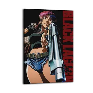 Black Lagoon 2006 Anime Artistic Wall Decor, Waterproof Canvas Poster, Cute And Vibrant Poster for Bathroom, Living Room, Bedroom, Dorm, A Perfect Gift Idea for New Year Home Decor