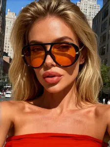 Unisex Y2K Trendy Large Frame Glasses, Tinted Lens Sunglasses, Retro Classic Style, Durable Streetwear Accessories, Perfect for Daily Use, Parties, Gifts