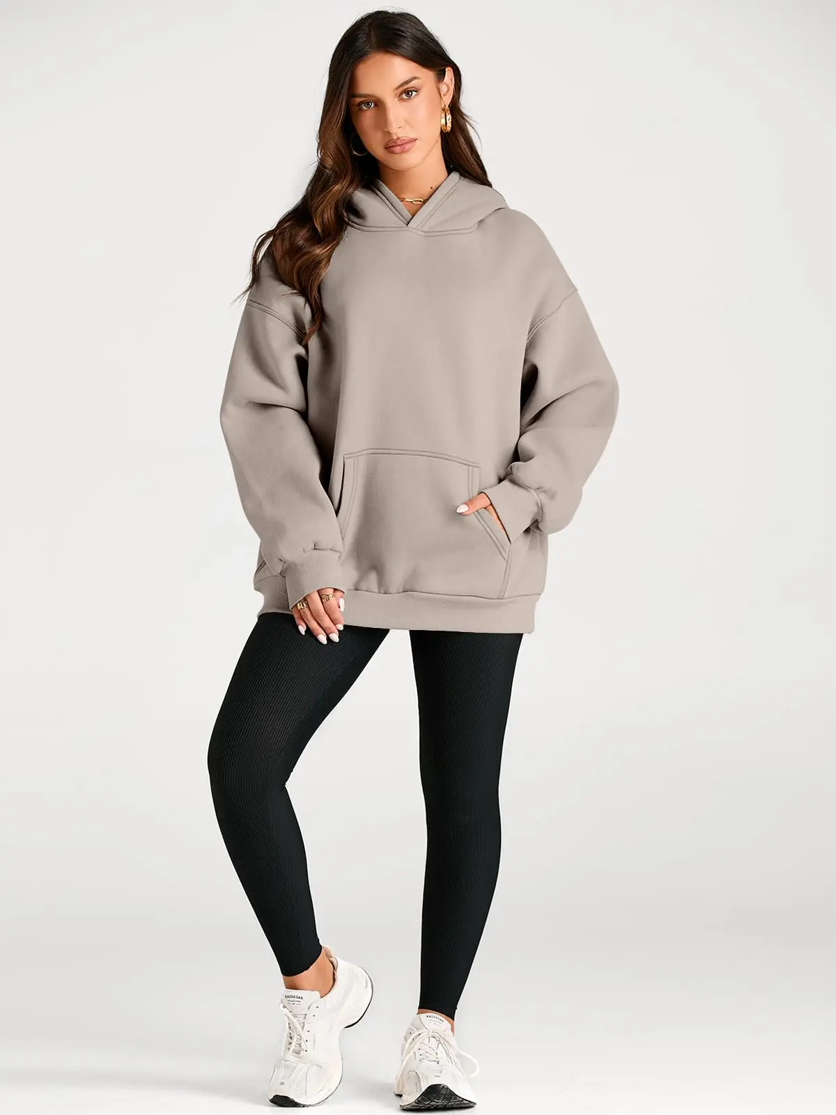 Oversized hoodie with leggings travel outfit