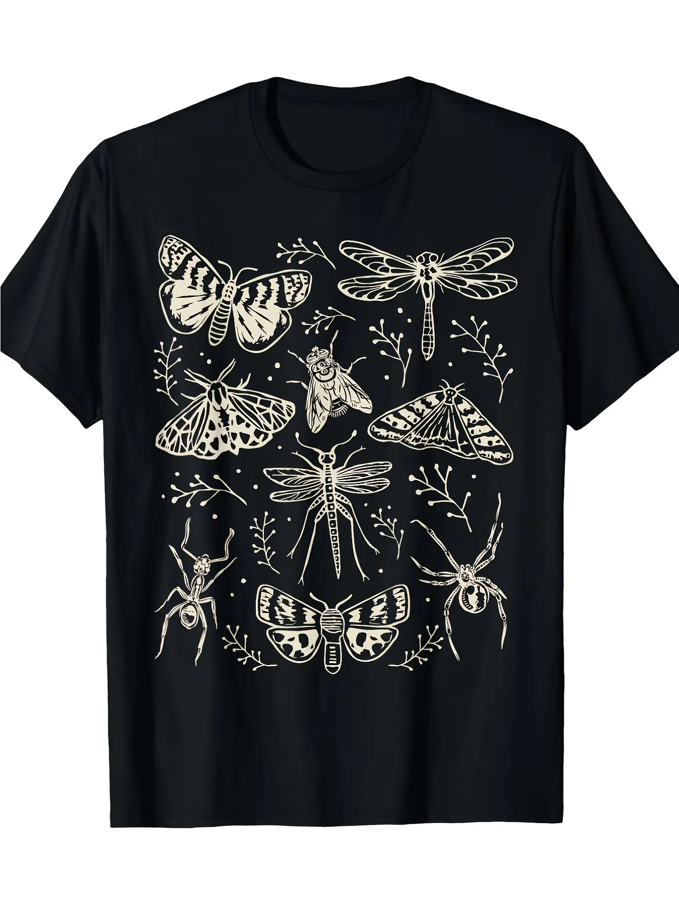Insect Bug Collection T-Shirt for Entomologists - unisex soft cotton short sleeve t shirt, vintage graphic casual tee for men women teens, perfect birthday holiday gift for camping travel gym daily street  wear