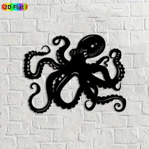 1pc Octopus Metal Wall Art, Dynamic Octopus Statue Mural, Ideal Gift for New Year, Halloween, Nautical Decor Enthusiasts, Weather-Resistant Metal Wall Decor Wall Sculptures, Perfect for Bedroom Wall & Garden Fence, Unique Marine-Inspired Home Decor
