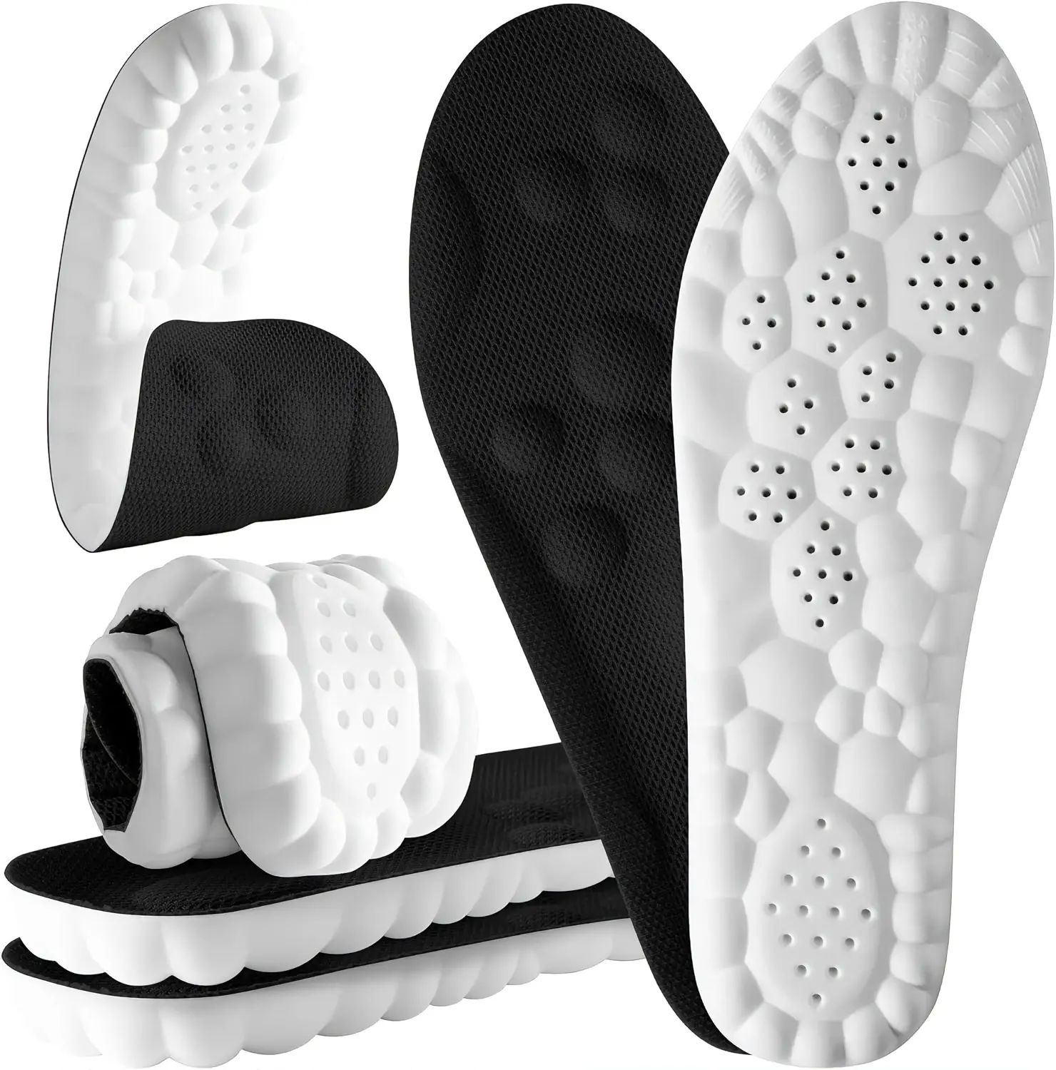 4D Cloud Cushion Insoles for Men & Women, Soft Sports Shoe Inserts with Flexible Arch Support Footwear Footwear
