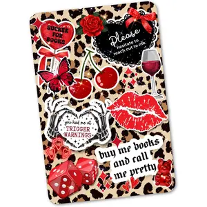 Leopard Print Holographic Cardstock Clear Case Insert for Kindle | Dark Romance Book Lover Gift | Bookish Stickers for Kindle | Gothic Kindle Decorating Accessories | Booktok Smartphone Aesthetic Cover