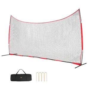 【Summervibes】VEVOR Barricade Backstop Net, 20x10 ft Ball Sports Barrier Netting, Portable Practice Equipment with Carry Bag, Protection Screen for Baseball Softball Lacrosse Soccer Hockey Training, for Backyard