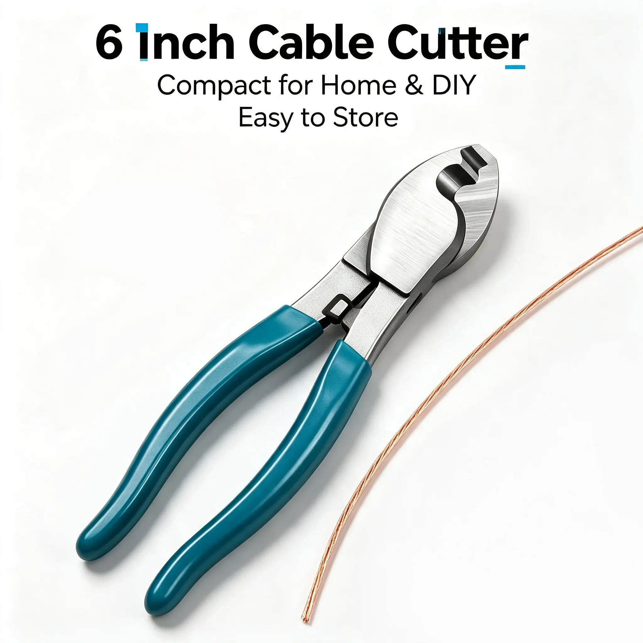 6-Inch Heavy-Duty Cable Cutter Plier, Non-Slip Handle Electrician Hand Tool for Copper, Aluminum Cables