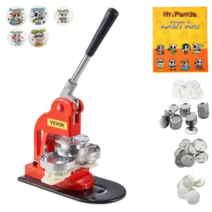 fathersdaygift VEVOR Button Maker Machine, 75 mm (3 inch) Badge Punch Press Kit, Children DIY Gifts Pin Maker, Button Making Supplies with 500pcs Button Parts Circle Cutter Magic Book