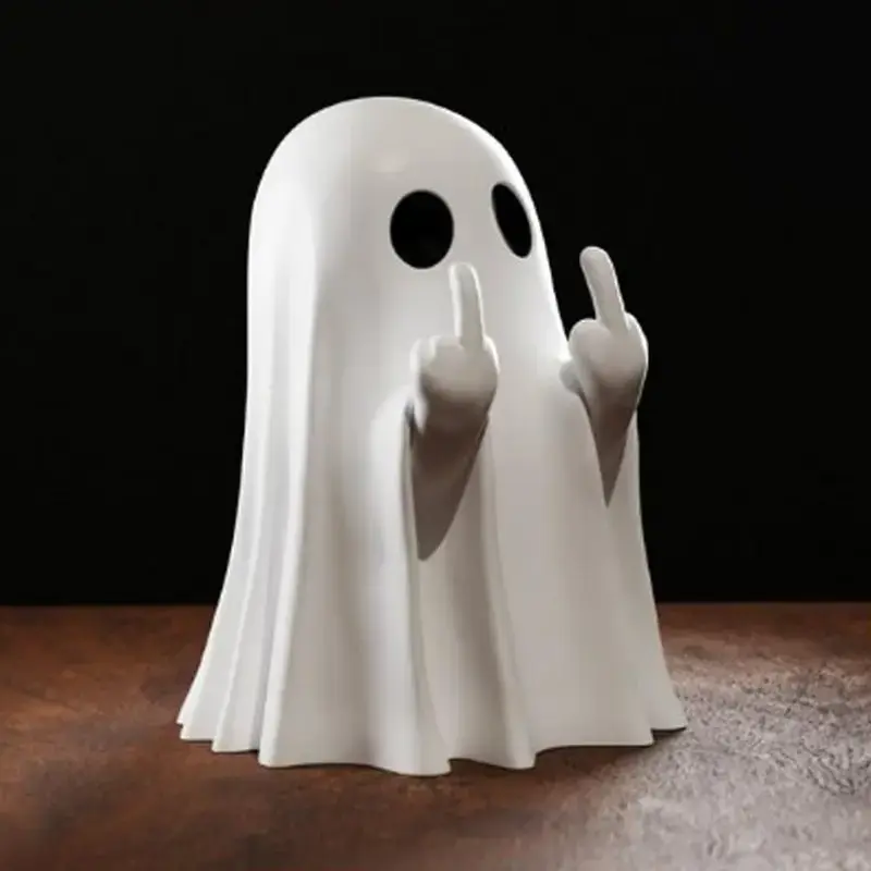Ghost Design Ornament, Cute Ghost Decoration, Spooky Sculpture, Halloween Decoration for Indoor and Porch Decor-MM home  depot  halloween Halloween Ghost Party Decoration Witch Cauldron Decor with Aromatherapy
