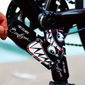 2Pcs set, shark road bike crank scratch protection sticker mountain bike crank handle protection, suitable for mountain bikes and road bikes, eye-catching motorcycle accessories, bicycle accessories, cycling decals, bicycle spokes, car stickers,  DIY