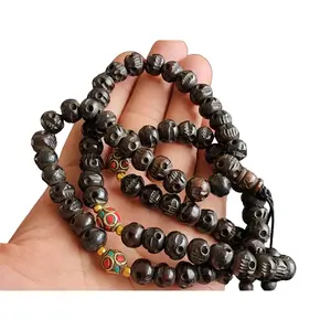 Kali Skull Bone Mala - Tibetan Hand Carved Buddhist Necklace