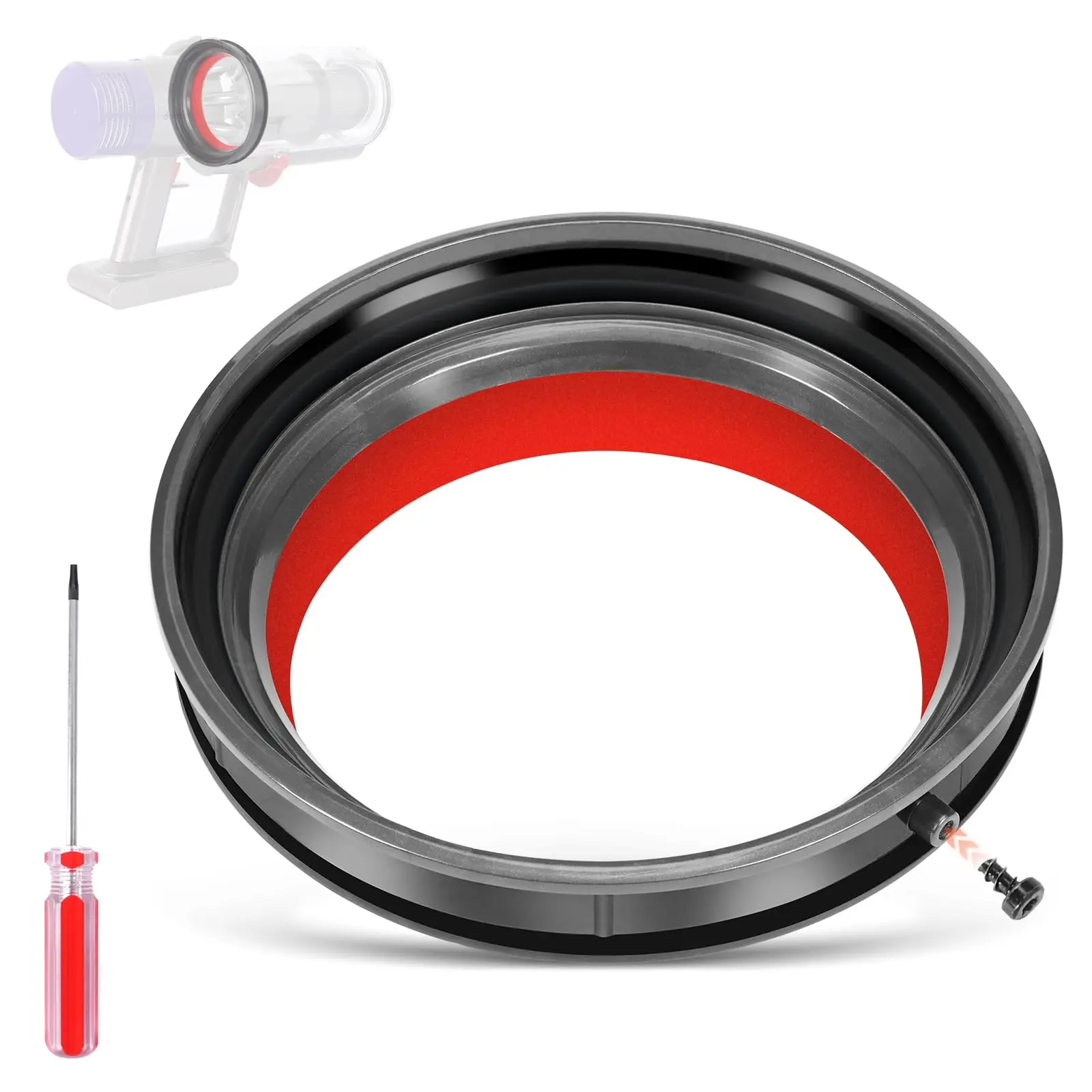 Durable Rubber Seal Ring Replacement Assembly for Dyson Cyclone V10-SV12 Vacuum Cleaner Dirt Cup Part
