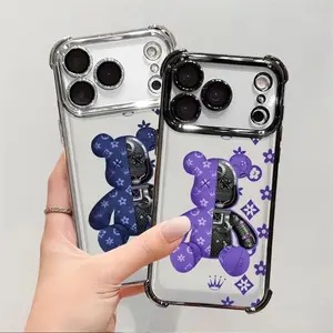 Hot Luxury R-Robots Bears Phone Case For iPhone 17 Pro Max Air 16 15 14 13 12 11 Pro Max Plus & Samsung Galaxy S26 S25 S24 S23 S22 S21 FE Plus Ultra Anti-Fall Airabag Back Cover