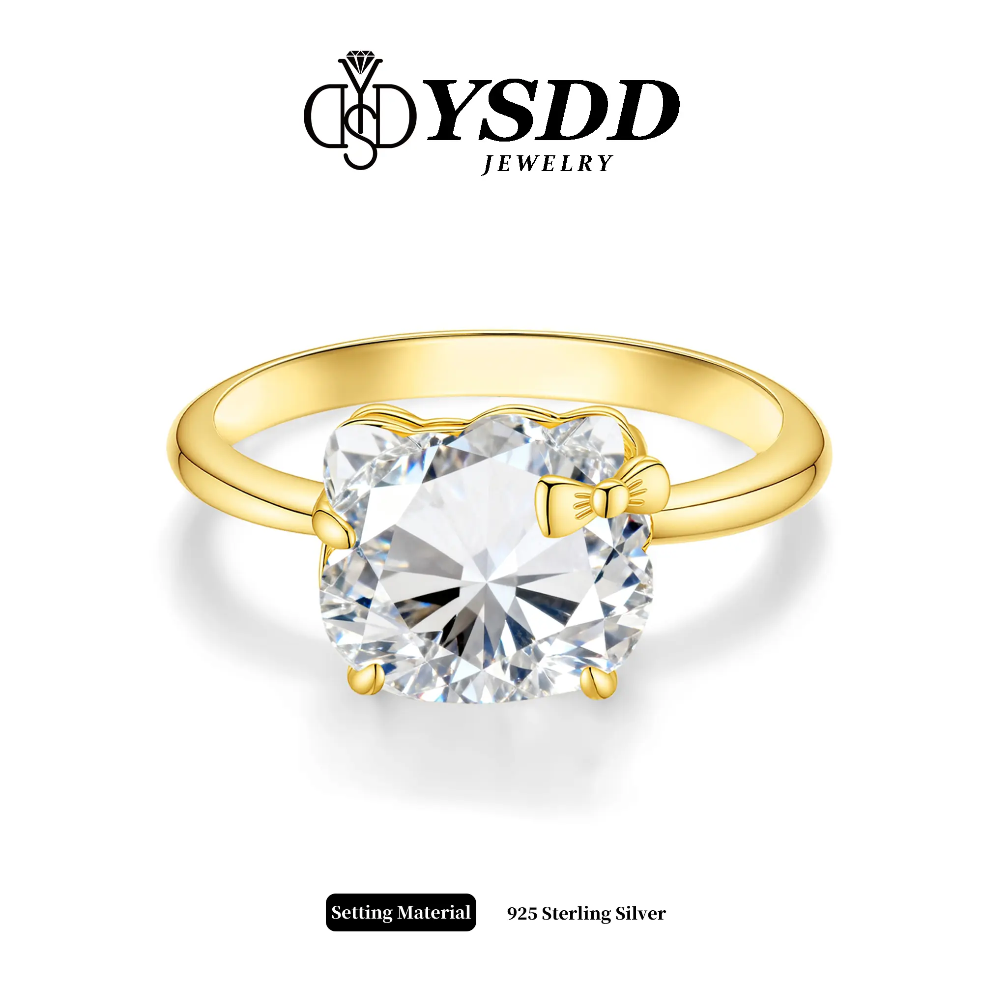 【#579 Kitty Cat】Adorable Kitty Cut 3CT Grade 6A High Carbon Ring Jewelry in 925 Sterling Silver for Women Engagement Wedding Gift Luxury SpringStatements