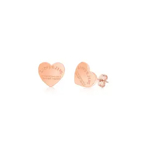 Heart Destiny Rose Gold Plated Girl's Stud Earrings Earth2Jane