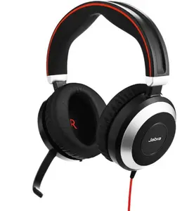 Jabra Evolve 80 ANC Headphones with Rechargeable Battery Up to 24 Hours Hi-Fi Sound & 3.5mm Jack for Multiple Devices