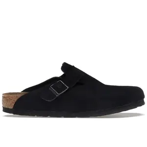 Birkenstock Unisex Boston Soft Footbed Suede Black, from StockX