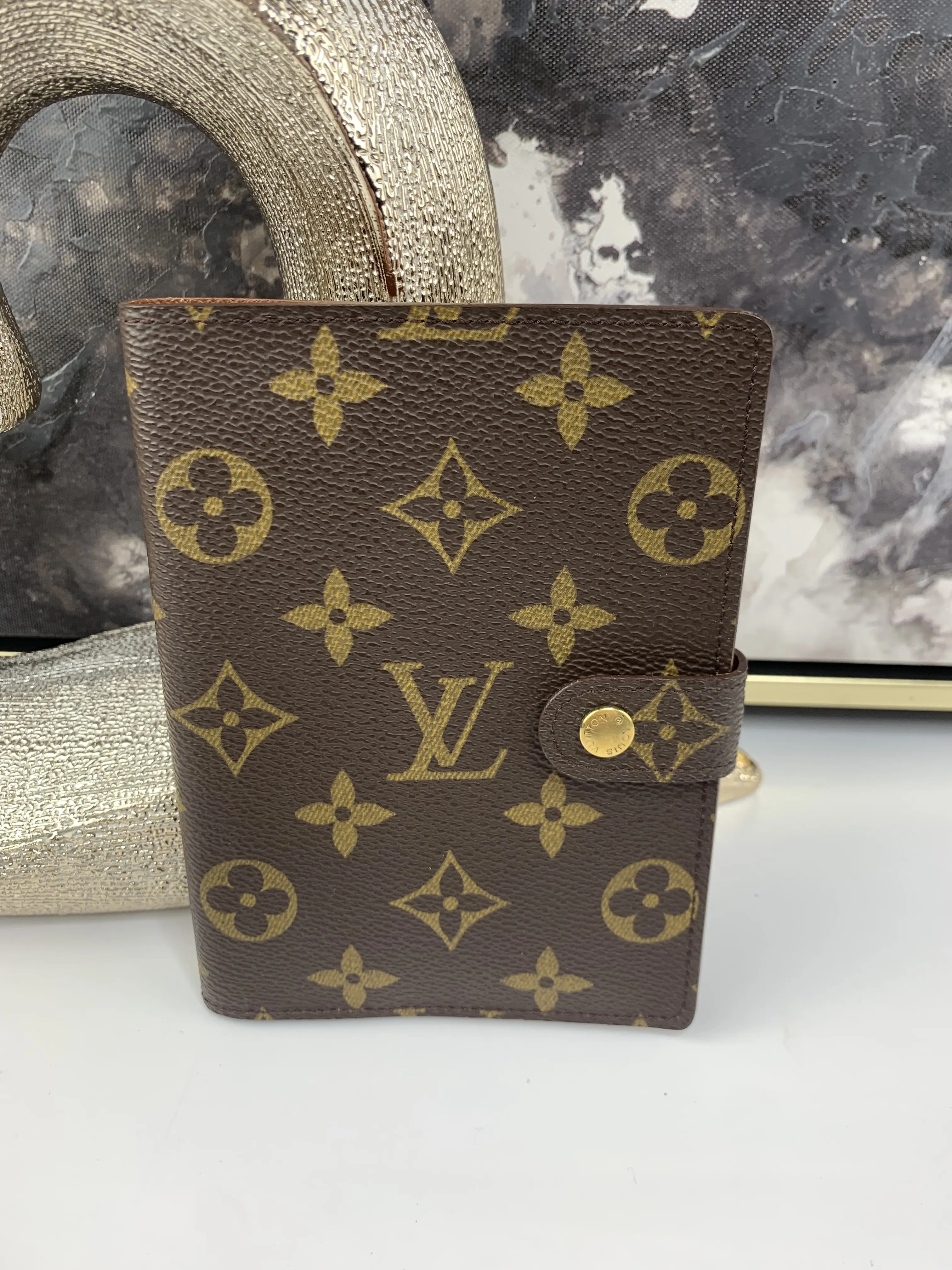 Pre-owned Louis Vuitton canvas Small Leather Goods Agenda PM Small Cover