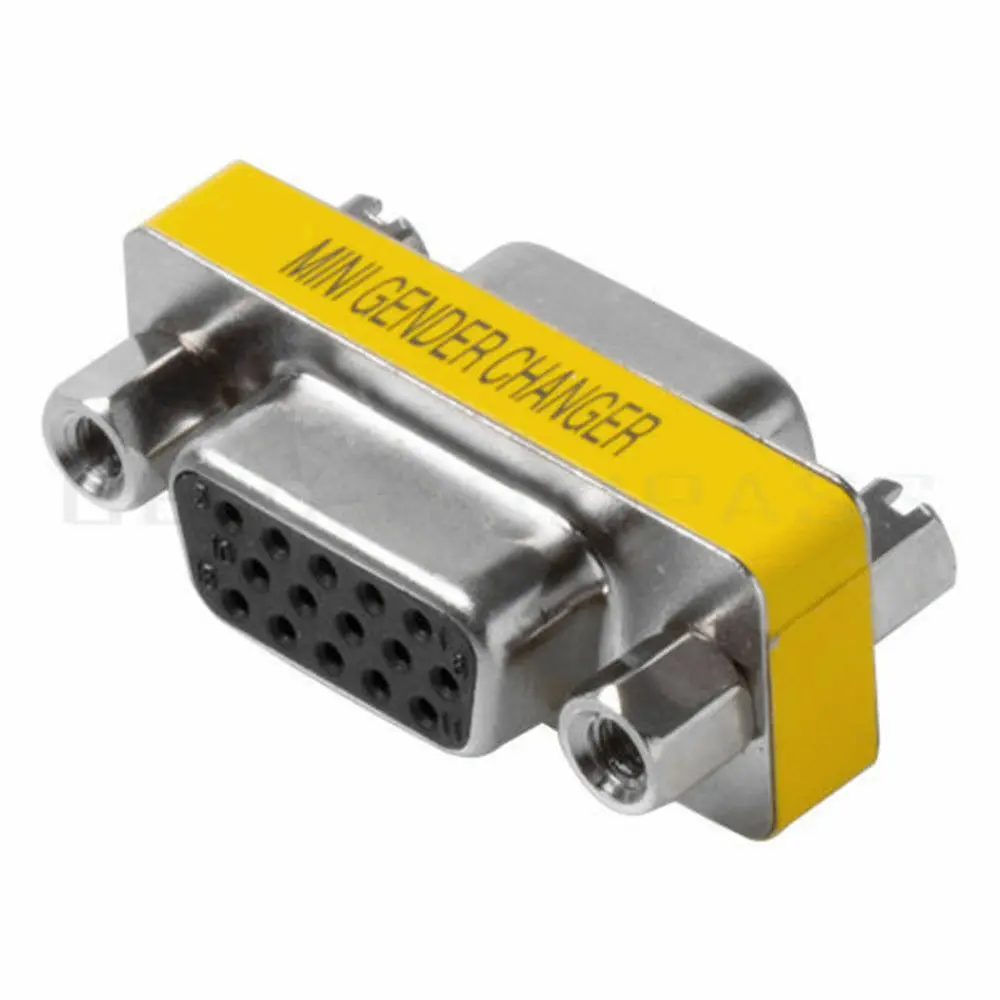 15 Pin VGA SVGA Female to Female Plug Coupler gender Changer Adapter Converter