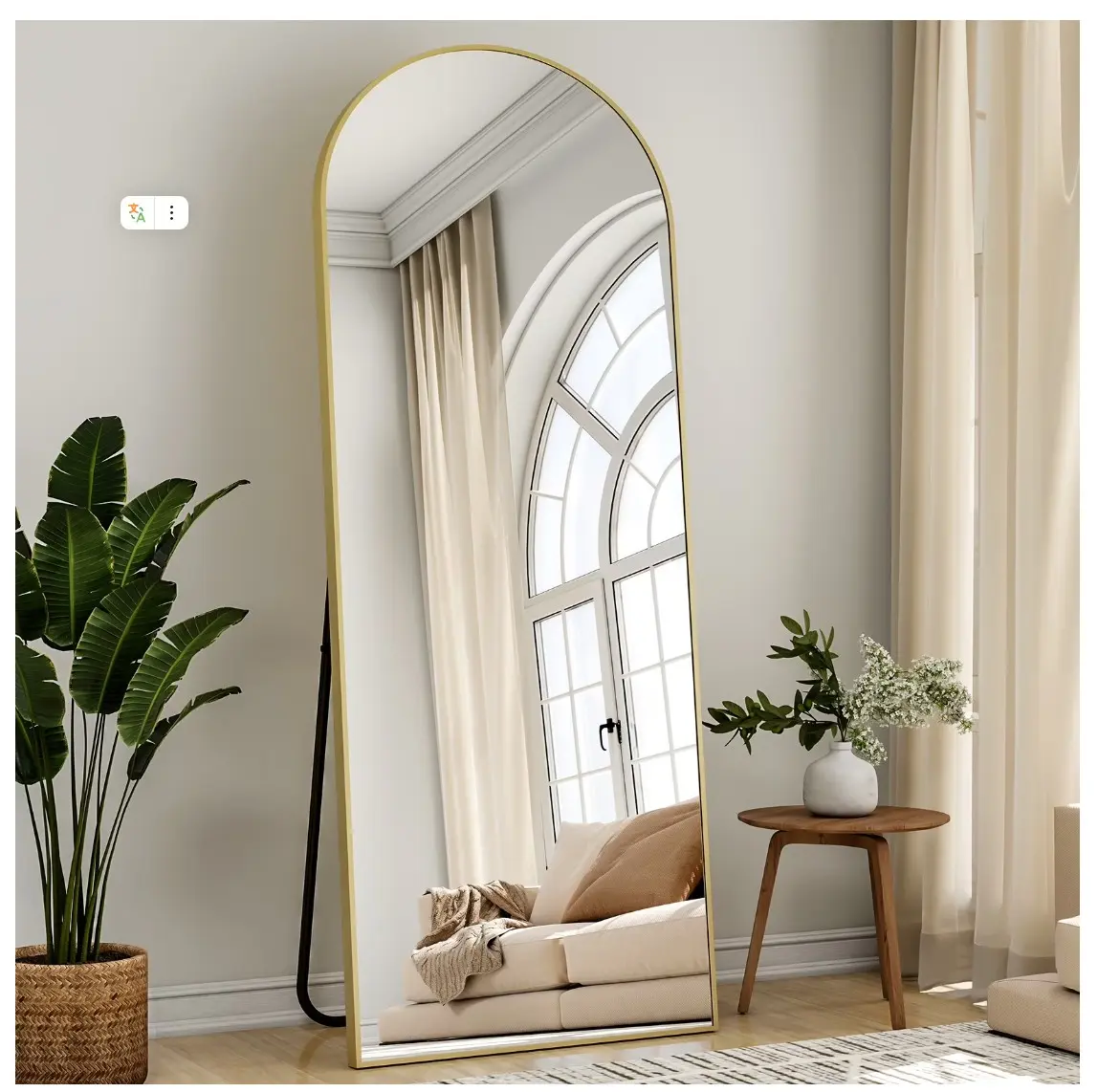 21"x64" Arched Full Length Mirror Standing Floor Mirror, Gold 21"x64" Arched Full Length Mirror Standing Floor Mirror, Gold