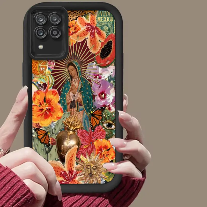 Virgin Mary Pattern Frosted Smartphone Casing for Galaxy A12 - Handheld Cellphone Devices Full Protection Soft Case - 975