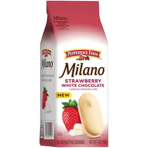 Pepperidge Farm Milano White Chocolate Strawberry Flavored Cookies 7 Oz Bag 15 Distinctive Cookies with Premium White Chocolate